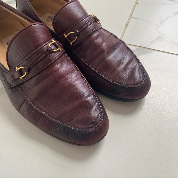Vintage 1980s 80s Gucci Horsebit Loafers Size 40 Made in Italy Dark Red Burgundy - Picture 10 of 11
